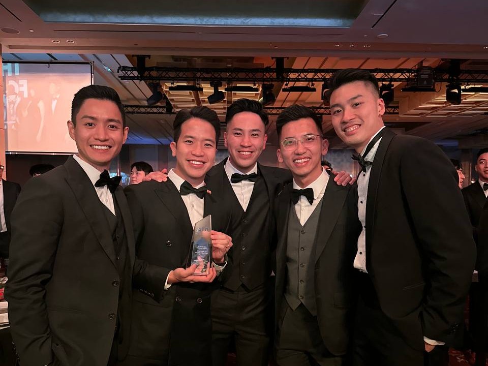 Bryan Ching with his team at the AIA awards gala